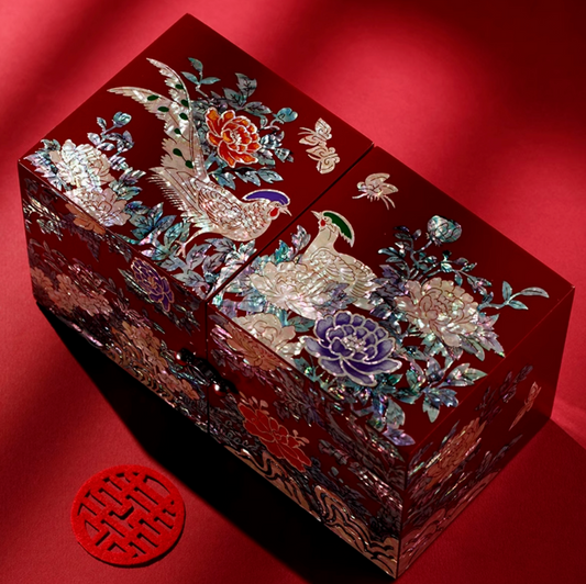 Handcrafted Mother-of-Pearl Jewelry Box – Phoenix & Peony Lacquered Keepsake Box